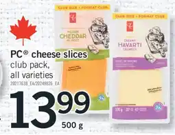 Fortinos PC CHEESE SLICES, 500 G offer