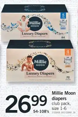 Fortinos MILLIE MOON DIAPERS, 54-108'S offer