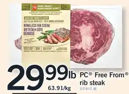 Fortinos PC FREE FROM RIB STEAK offer