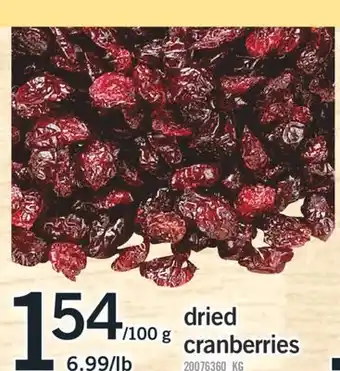 Fortinos DRIED CRANBERRIES offer