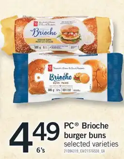 Fortinos PC BRIOCHE BURGER BUNS, 6'S offer