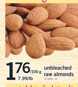 Fortinos UNBLEACHED RAW ALMONDS offer