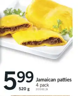 Fortinos JAMAICAN PATTIES, 4 PACK, 520 G offer