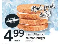 Fortinos FRESH ATLANTIC SALMON BURGER offer