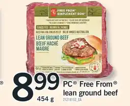 Fortinos PC FREE FROM LEAN GROUND BEEF, 454 G offer