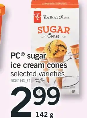 Fortinos PC SUGAR ICE CREAM CONES, 142 G offer