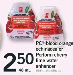 Fortinos PC BLOOD ORANGE ECHINACEA OR PERFORM CHERRY LIME WATER ENHANCER, 48 ML offer