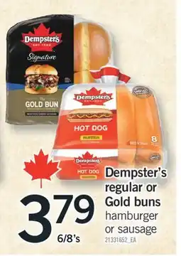 Fortinos DEMPSTER'S REGULAR OR GOLD BUNS, 6/8's offer