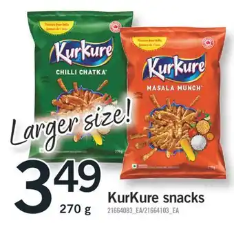 Fortinos KURKURE SNACKS, 270 g offer
