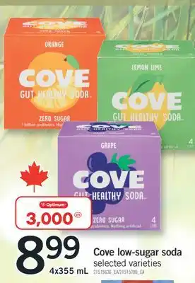 Fortinos COVE LOW-SUGAR SODA, 4x355 mL offer