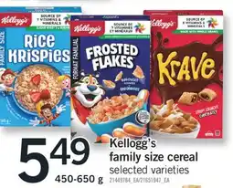 Fortinos KELLOGG'S FAMILY SIZE CEREAL, 450-650 G offer