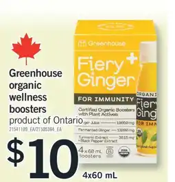 Fortinos GREENHOUSE ORGANIC WELLNESS BOOSTERS, 4X60 ML offer