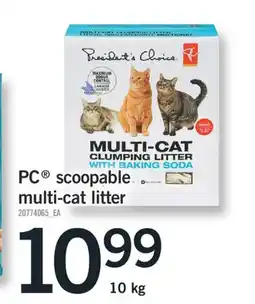 Fortinos PC SCOOPABLE MULTI-CAT LITTER, 10 KG offer