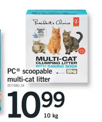 Fortinos PC SCOOPABLE MULTI-CAT LITTER, 10 KG offer