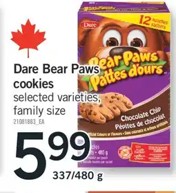 Fortinos DARE BEAR PAWS COOKIES, 337/480 G offer