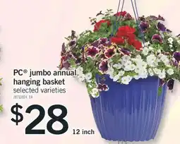 Fortinos PC JUMBO ANNUAL HANGING BASKET, 12 INCH offer