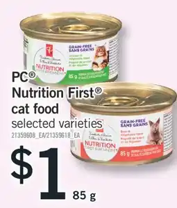 Fortinos PC NUTRITION FIRST CAT FOOD, 85 G offer