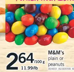 Fortinos M & M'S PLAIN OR PEANUTS offer