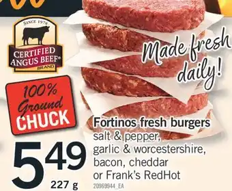 Fortinos FORTINOS FRESH BURGERS, 227 g offer