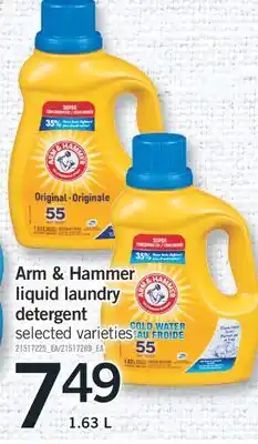Fortinos ARM & HAMMER LIQUID LAUNDRY DETERGENT, 1.63 L offer
