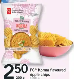 Fortinos PC KORMA FLAVOURED RIPPLE CHIPS, 200 G offer