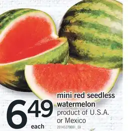 Fortinos MINI RED SEEDLESS WATERMELON offer