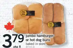 Fortinos JUMBO HAMBURGER OR HOT DOG BUNS, PKG 8 offer