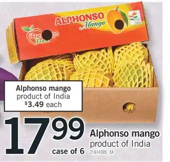 Fortinos ALPHONSO MANGO, case of 6 offer