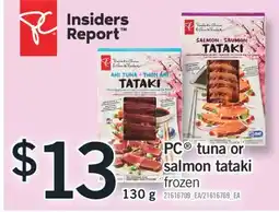 Fortinos PC TUNA OR TUNA OR SALMON TATAKI, 130 G offer