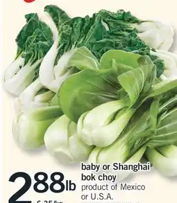 Fortinos BABY OR SHANGHAI BOK CHOY offer