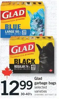 Fortinos GLAD GARBAGE BAGS, 30-40's offer
