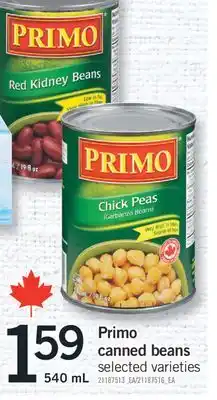 Fortinos PRIMO CANNED BEANS, 540 ML offer
