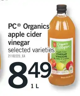 Fortinos PC ORGANICS APPLE CIDER VINEGAR, 1 L offer