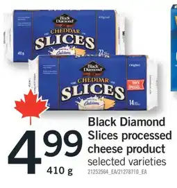 Fortinos BLACK DIAMOND SLICES PROCESSED CHEESE PRODUCT, 410 G offer