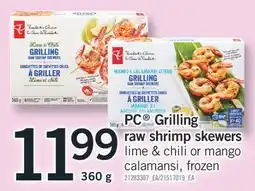 Fortinos PC GRILLING RAW SHRIMP SKEWERS, 360 G offer
