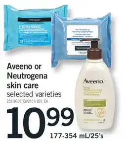 Fortinos AVEENO OR NEUTROGENA SKIN CARE, 177-354 ML/25'S offer