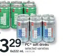Fortinos PC SOFT DRINKS, 6X222 ML offer