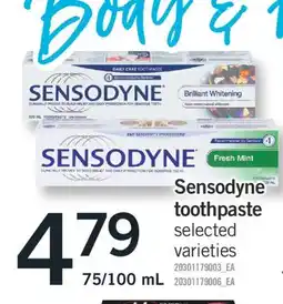 Fortinos SENSODYNE TOOTHPASTE, 75/100 ML offer