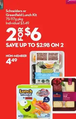 Longo's Schneiders or Greenfield Lunch Kit offer