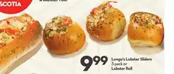 Longo's Lobster Sliders 3 pack or Lobster Roll offer