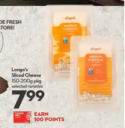 Longo's Sliced Cheese offer