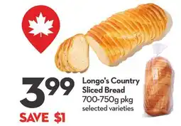Longo's Country Sliced Bread offer