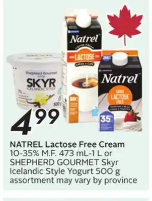 Sobeys NATREL Lactose Free Cream offer