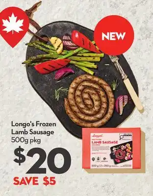 Longo's Frozen Lamb Sausage offer