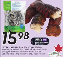 Sobeys ULTRA NATURAL Raw Black Tiger Shrimp offer