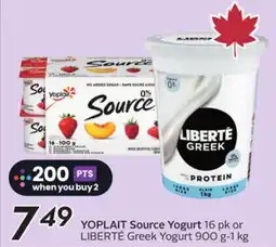 Sobeys YOPLAIT Source Yogurt offer