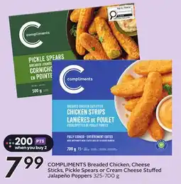 Sobeys COMPLIMENTS Breaded Chicken, Cheese Sticks, Pickle Spears or Cream Cheese Stuffed Jalapeño Poppers offer