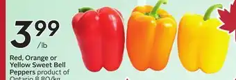 Sobeys Red, Orange or Yellow Sweet Bell Peppers offer