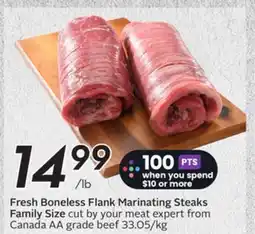 Sobeys Fresh Boneless Flank Marinating Steaks offer
