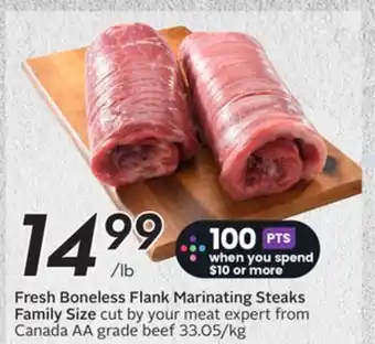 Sobeys Fresh Boneless Flank Marinating Steaks offer